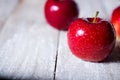 On the table are three red apples Royalty Free Stock Photo