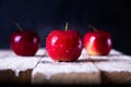 On the table are three red apples Royalty Free Stock Photo