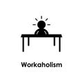 table, worker, workaholic icon. One of business icons for websites, web design, mobile app on white background