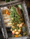 Tableau. Vegetables in frame