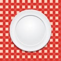 Tablecloth and empty plate Royalty Free Stock Photo