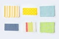 Tablecloth or kitchen towel collection on white background Royalty Free Stock Photo