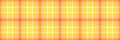 Tablecloth seamless check tartan, birthday card background texture fabric. Oilcloth plaid vector textile pattern in orange and