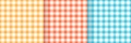 Checkered seamless pattern. Set tablecloth backgrounds. Vector illustration Royalty Free Stock Photo