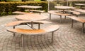Tables in a cafe in the park Royalty Free Stock Photo