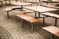 Tables in a cafe in the park Royalty Free Stock Photo