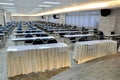 Tables and chairs in a large meeting room, 8 December 2012, Nonthaburi, Thailand. Royalty Free Stock Photo