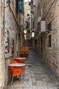 Empty alley at Dubrovnik`s Old Town