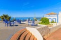 Tables with chairs of a restaurant Royalty Free Stock Photo