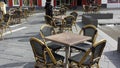 Tables and chairs. Street cafe and restaurants tables and chairs.