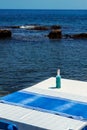 Tables with chairs in traditional Greek tavern Royalty Free Stock Photo