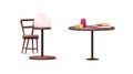 Tables for craft flat color vector objects set