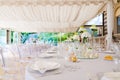 Wedding reception tables Royalty Free Stock Photo