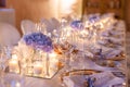Tables decorated for a wedding party Royalty Free Stock Photo