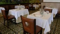 Tables in French Restaurant Royalty Free Stock Photo