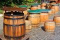 Tables old barrels Royalty Free Stock Photo