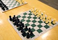 Tables prepared for a simultaneous chess games tournament