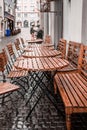 Tables after the  rain Royalty Free Stock Photo