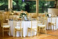 Tables sets for wedding or another catered event dinner