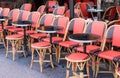 Tables in a typical parisian cafe Royalty Free Stock Photo