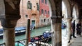 Tables under the arcades in Venice