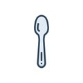 Color illustration icon for Tablespoon, spoon and cutlery