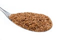 Tablespoon of wheat bran close up