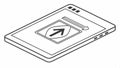 Tablet with arrow up, representing upload, data transfer, and digital device function vector design Generative AI Royalty Free Stock Photo