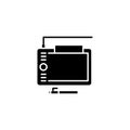 Tablet black icon concept. Tablet flat vector symbol, sign, illustration. Royalty Free Stock Photo