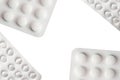 Tablet blisters on white background copy space Royalty Free Stock Photo