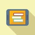 Tablet book icon flat vector. Online people