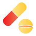 Tablet and capsule flat icon. Pills color icons in trendy flat style. Drug gradient style design, designed for web and Royalty Free Stock Photo