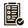 Tablet Clip With Approved Check List glyph icon