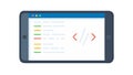 Tablet with Code Editor, Software Development Interface, vector design Generative AI Royalty Free Stock Photo