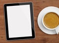 Tablet and coffee cup Royalty Free Stock Photo