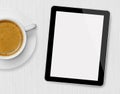 Tablet and coffee cup Royalty Free Stock Photo