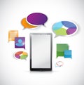 Tablet colorful communication illustration