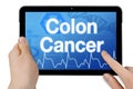 Tablet computer with colon cancer Royalty Free Stock Photo