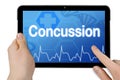 Tablet computer with concussion Royalty Free Stock Photo