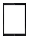 Tablet computer display with blank white screen, Black Tablet pc isolated on white background Royalty Free Stock Photo