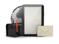 Tablet computer, envelope and mailbox