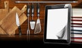 Tablet Computer in the Kitchen Royalty Free Stock Photo