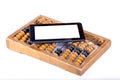 Tablet computer on old accounts Royalty Free Stock Photo