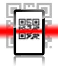 Tablet computer with qr code Royalty Free Stock Photo