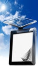 Tablet Computer with Solar Panel Royalty Free Stock Photo