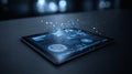 Tablet Data Analytics Futuristic Tech Royalty Free Stock Photo