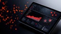 Tablet with data visualization display Royalty Free Stock Photo