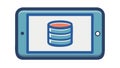 Tablet with Database Stack, Data Organization System, vector design Generative AI Royalty Free Stock Photo