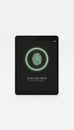 Tablet displaying fingerprint scan for biometric authentication Royalty Free Stock Photo