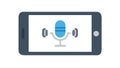 Tablet displaying a muted microphone icon, vector design Generative AI Royalty Free Stock Photo